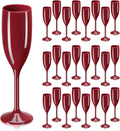 Burgundy Champagne Flute Acrylic Goblet for Weddings and Parties
