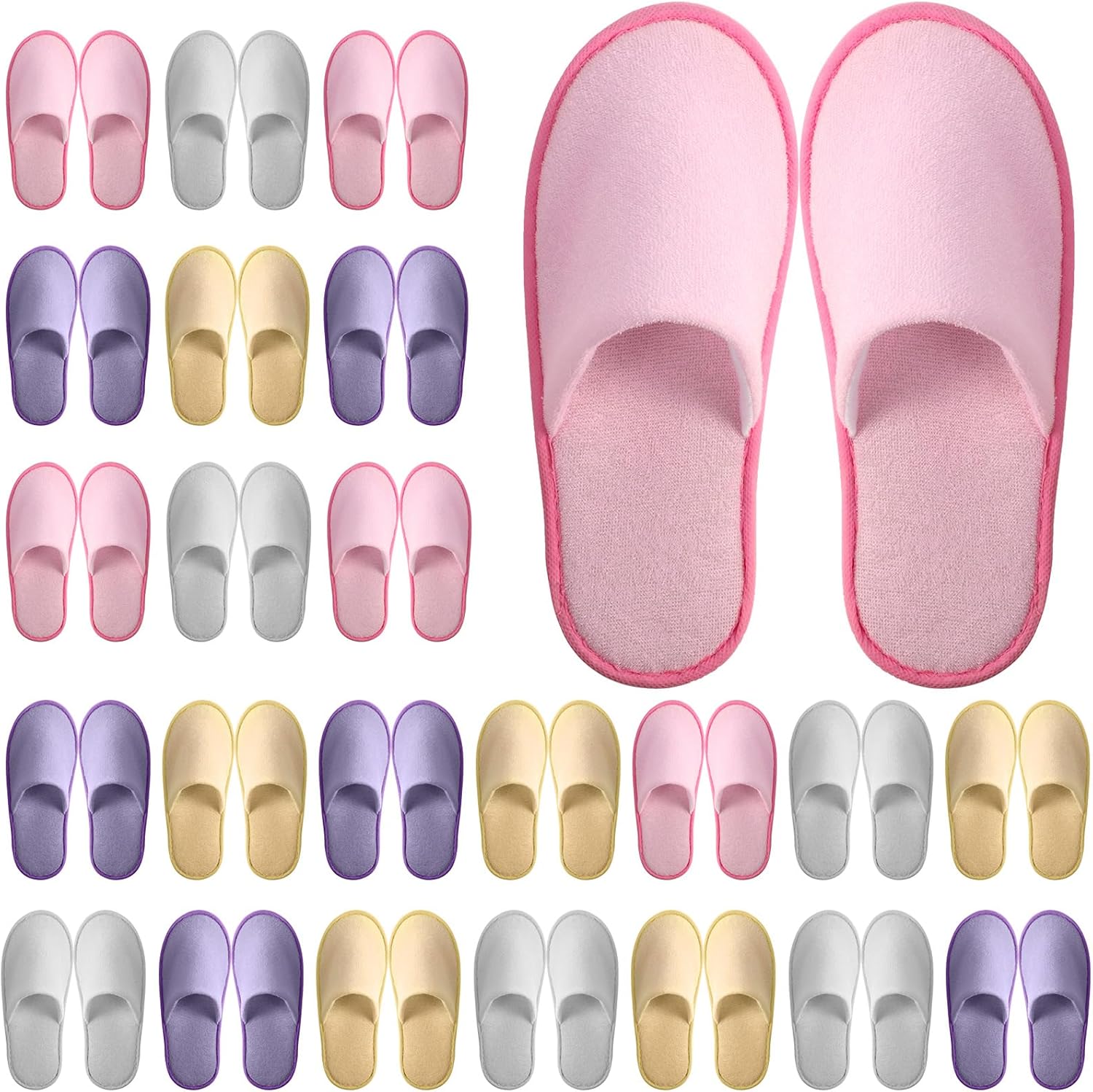 24 Pairs Disposable Slippers for Guests - Comfortable & Stylish