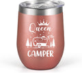 Lifecapido Rose Gold Wine Tumbler - Queen of The Camper