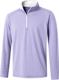 Men's Quarter Zip Performance Stripe Mock Neck Pullover - Dry Fit