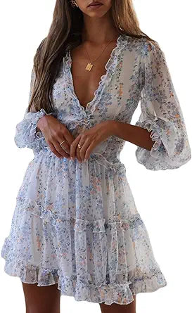 Happy Sailed Womens Summer Long Sleeve Dress for Every Occasion