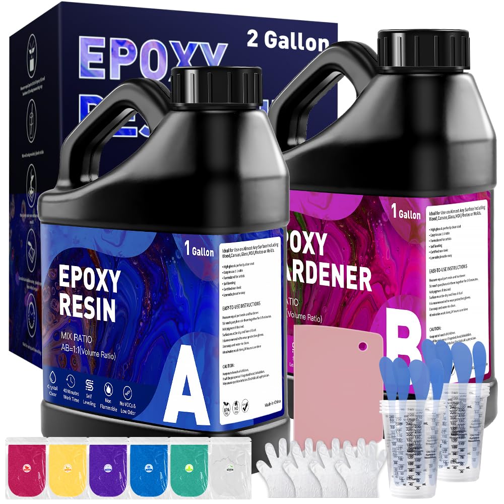 GRLELOU Epoxy Resin Kit for Crystal Clear Art Crafts Projects