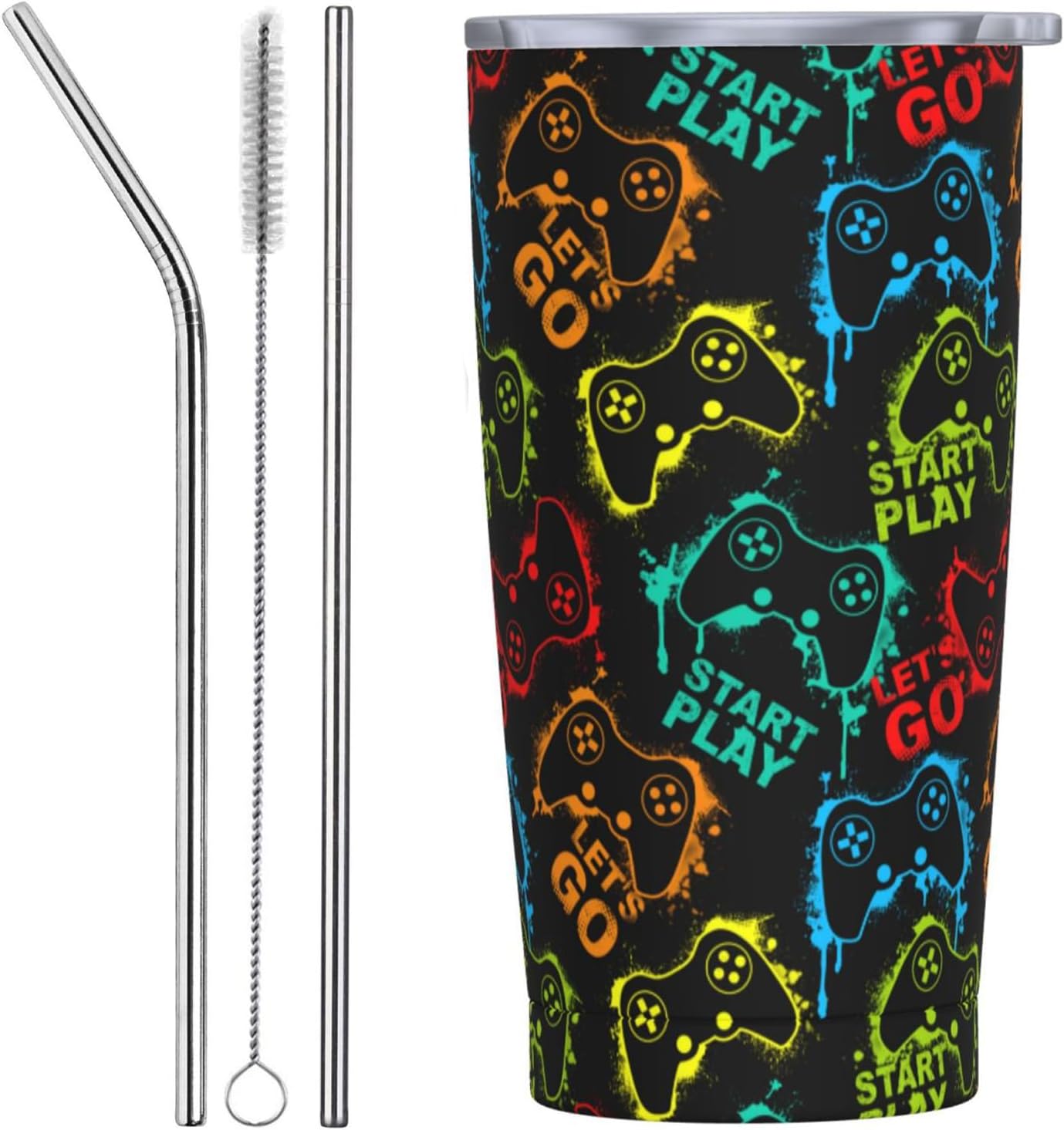 20oz Yobvec Gamer Tumbler: Insulated Steel Cheers!