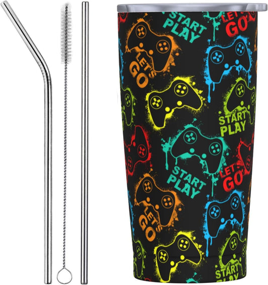 20oz Yobvec Gamer Tumbler: Insulated Steel Cheers!