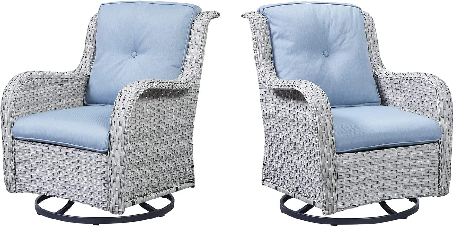 Outdoor Swivel Rocker Patio Chairs Set of 2 for Relaxation