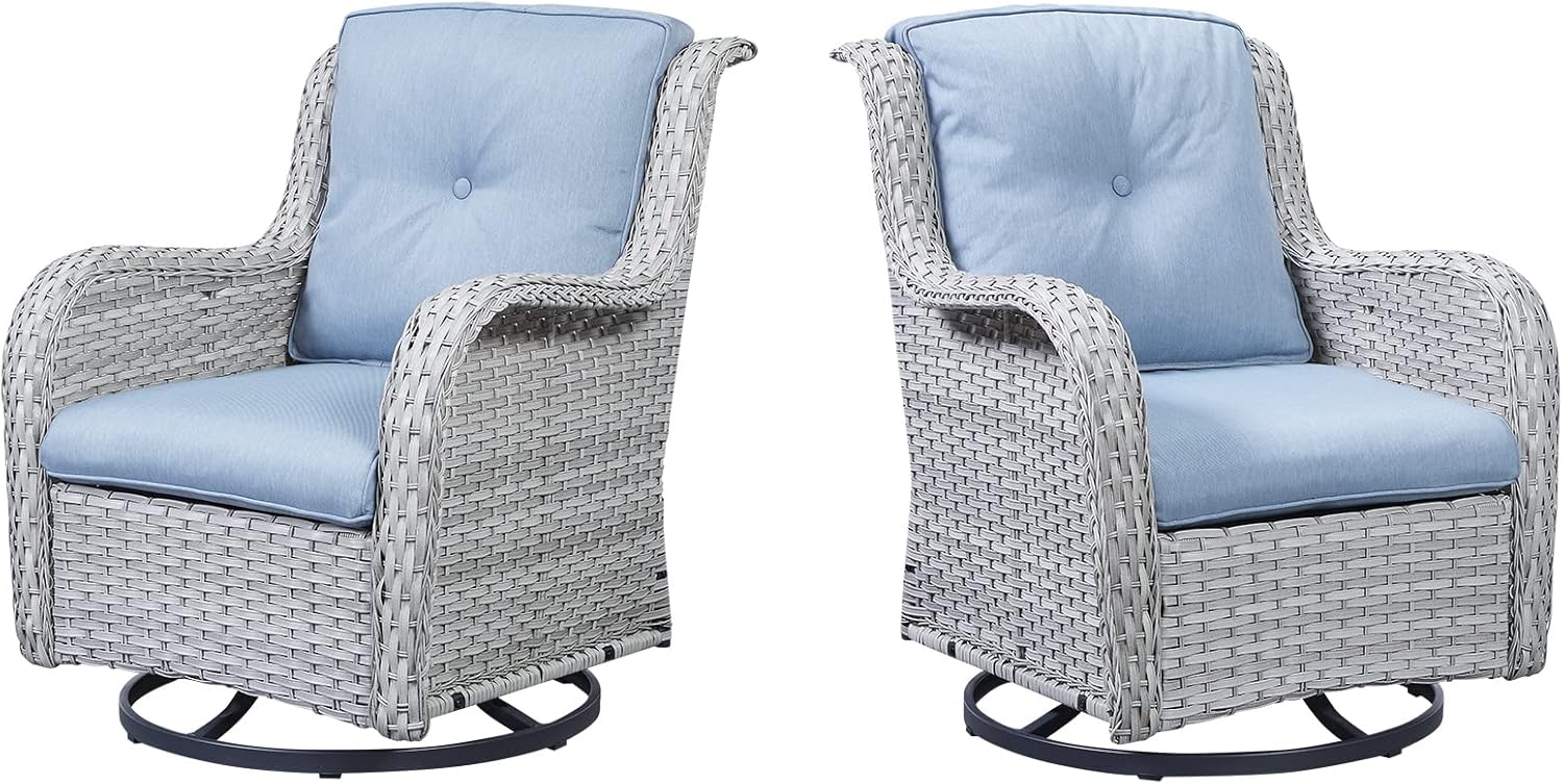 Outdoor Swivel Rocker Patio Chairs Set of 2 for Relaxation