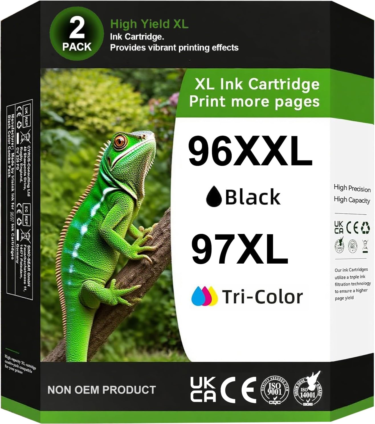 96 97 Ink Cartridges Combo Pack for HP Printers - High Yield