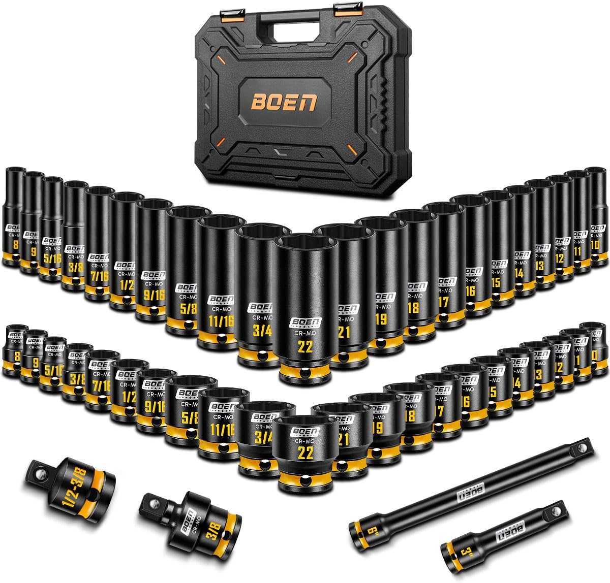 48-Piece 3/8 Drive Impact Socket Set for All Your Needs