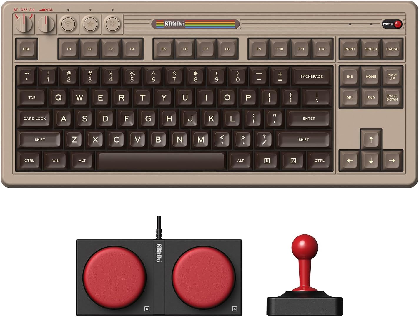 8BitDo Retro Mechanical Keyboard: C64 Edition for Gaming