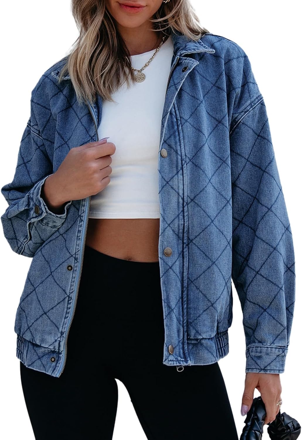 Sidefeel Women's Oversized Denim Jacket for Stylish Spring Outfits