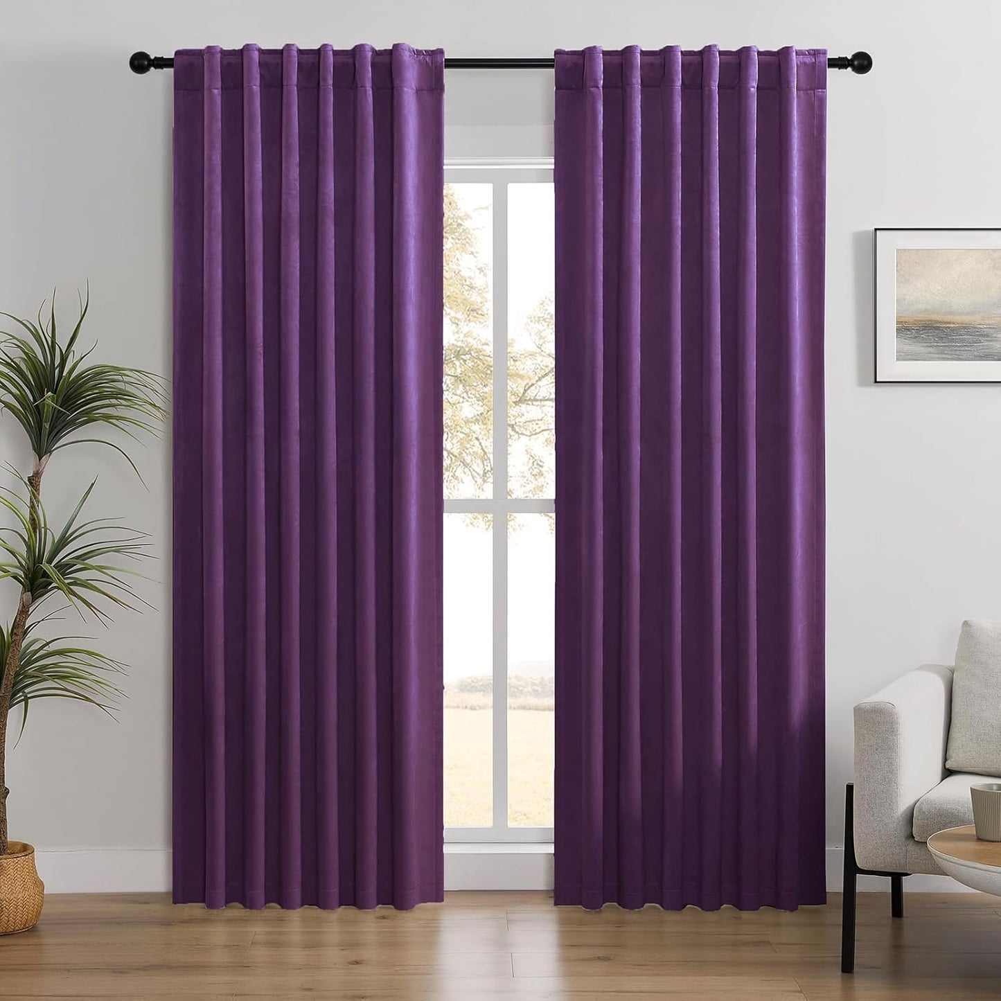 LumiLoom: Luxe Purple Blackout Curtains!