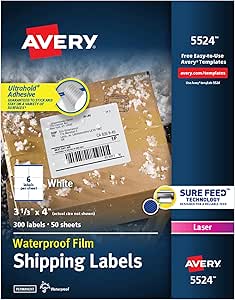 Avery Waterproof Printable Shipping Labels for Reliable Use