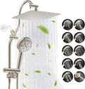 All Metal 10ft Rainfall Showerhead Combo - High Pressure 10-Mode
