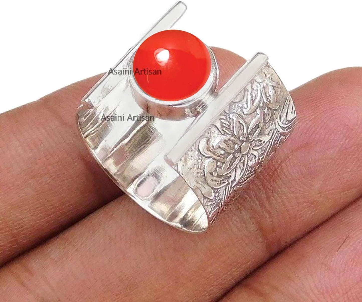 7MM Round Gemstone Sterling Silver Gift Ring for Women