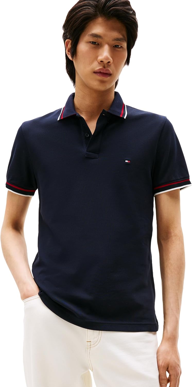 Tommy Hilfiger Men's Slim Fit Casual Polo Shirts with Stretch