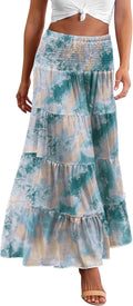 Zeagoo Women's Long Maxi Skirt Tiered High Waist Boho - Flowy Summer