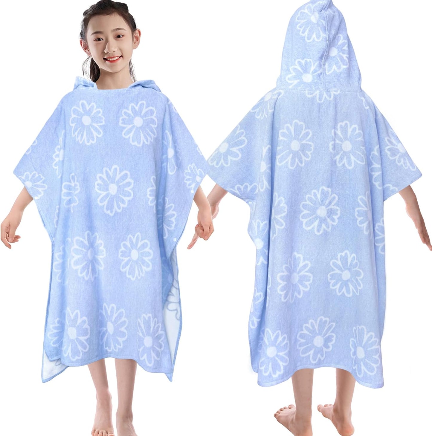 VOOVA & MOVAS Hooded Poncho Towel for Teens and Big Kids