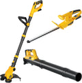 Cordless Hedge Trimmer String Trimmer Leaf Blower Combo - 3-in-1 Yard