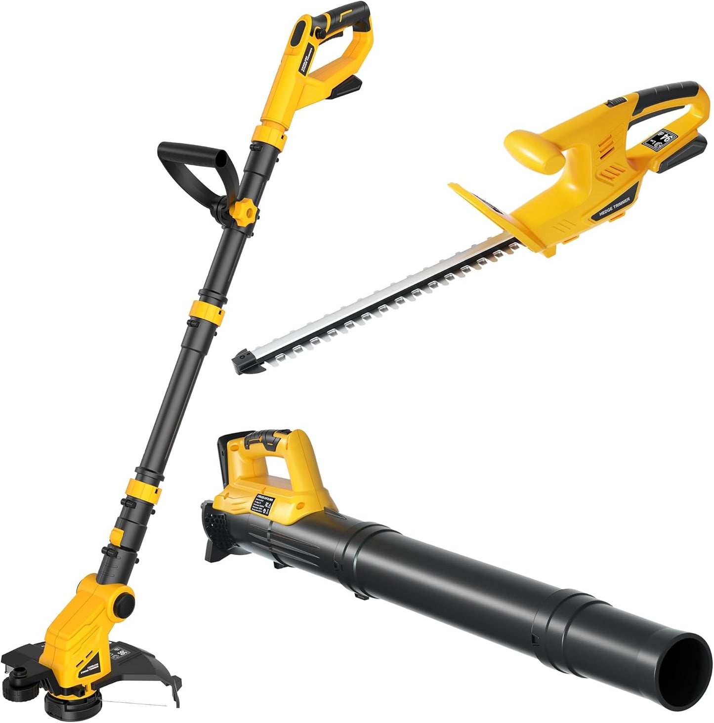 Cordless Hedge Trimmer, String Trimmer & Leaf Blower Combo