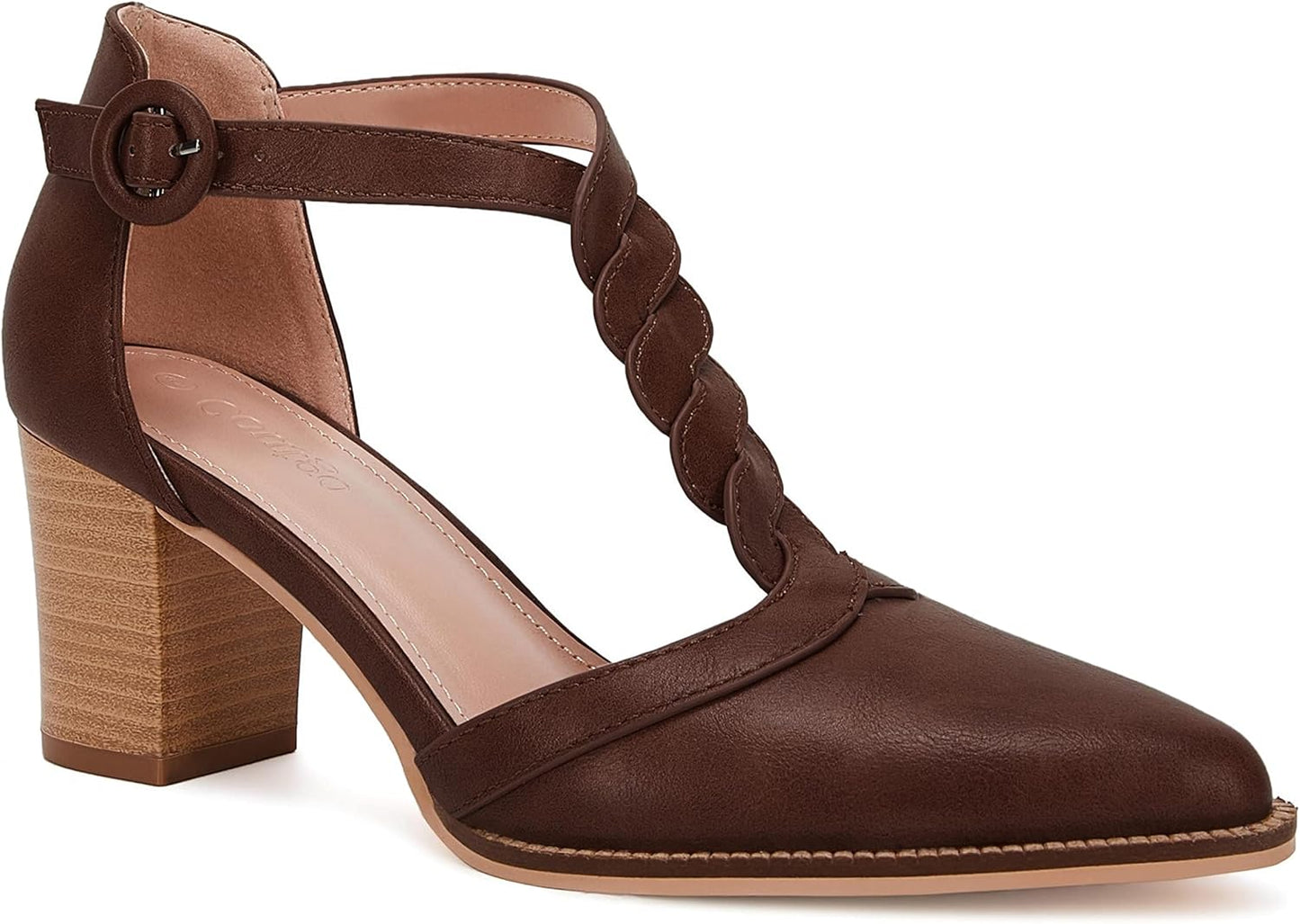 Womens Block Chunky Heels T Strap Dress Shoes for Any Occasion