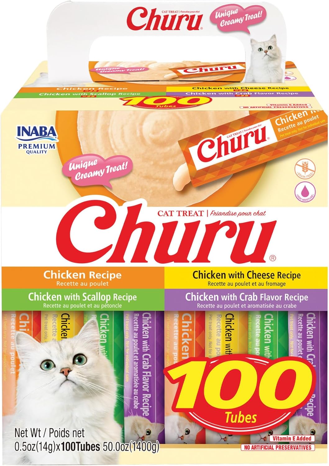 INABA Churu Cat Treats - Lickable Creamy Puree for Cats