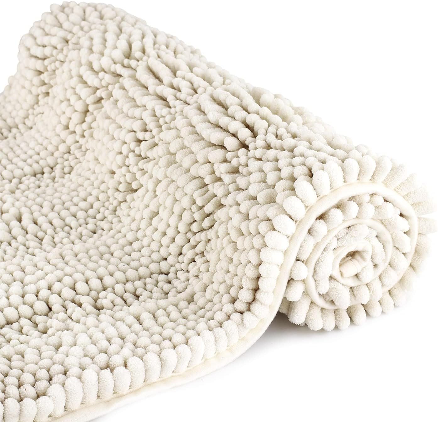 Ultra-Soft Chenille Bath Mat with Non-Slip Backing for Safety