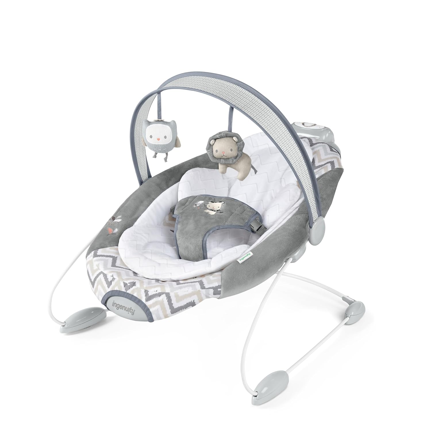 Ingenuity SmartBounce Baby Bouncer: Soothing White Noise & Toys