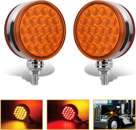 Nilight Round Double Face Fender Pedestal Light for Trucks