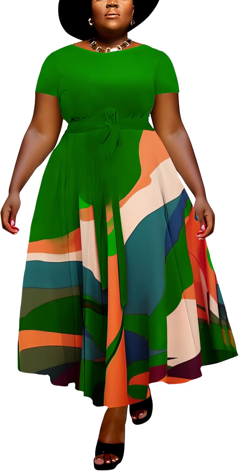Women Plus Size Formal A Line Maxi Dress with Pockets