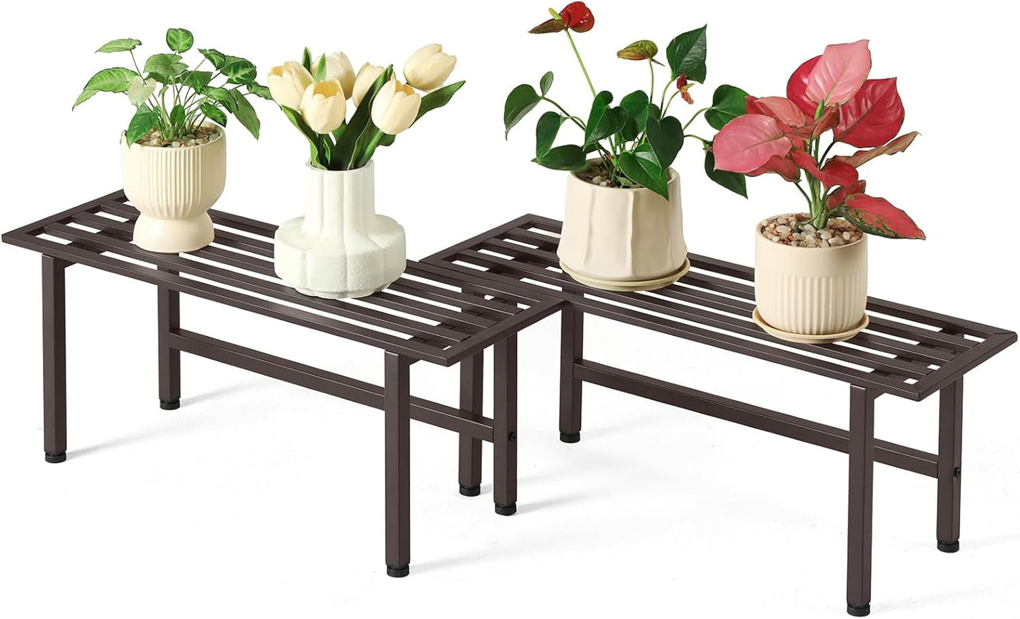 2 Pack Metal Plant Stand for Indoor and Outdoor Use, Sturdy Design