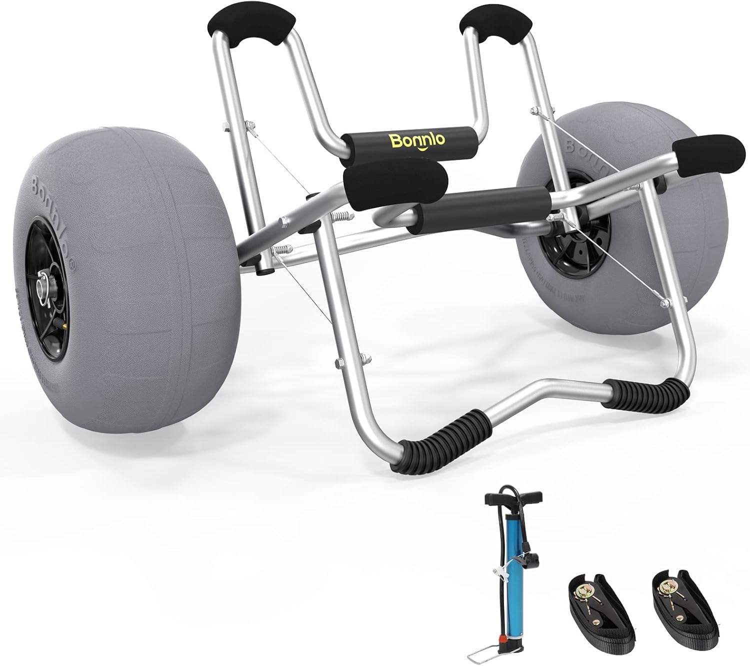 Kayak Cart Trolley with 12in Beach Wheels for Easy Transport