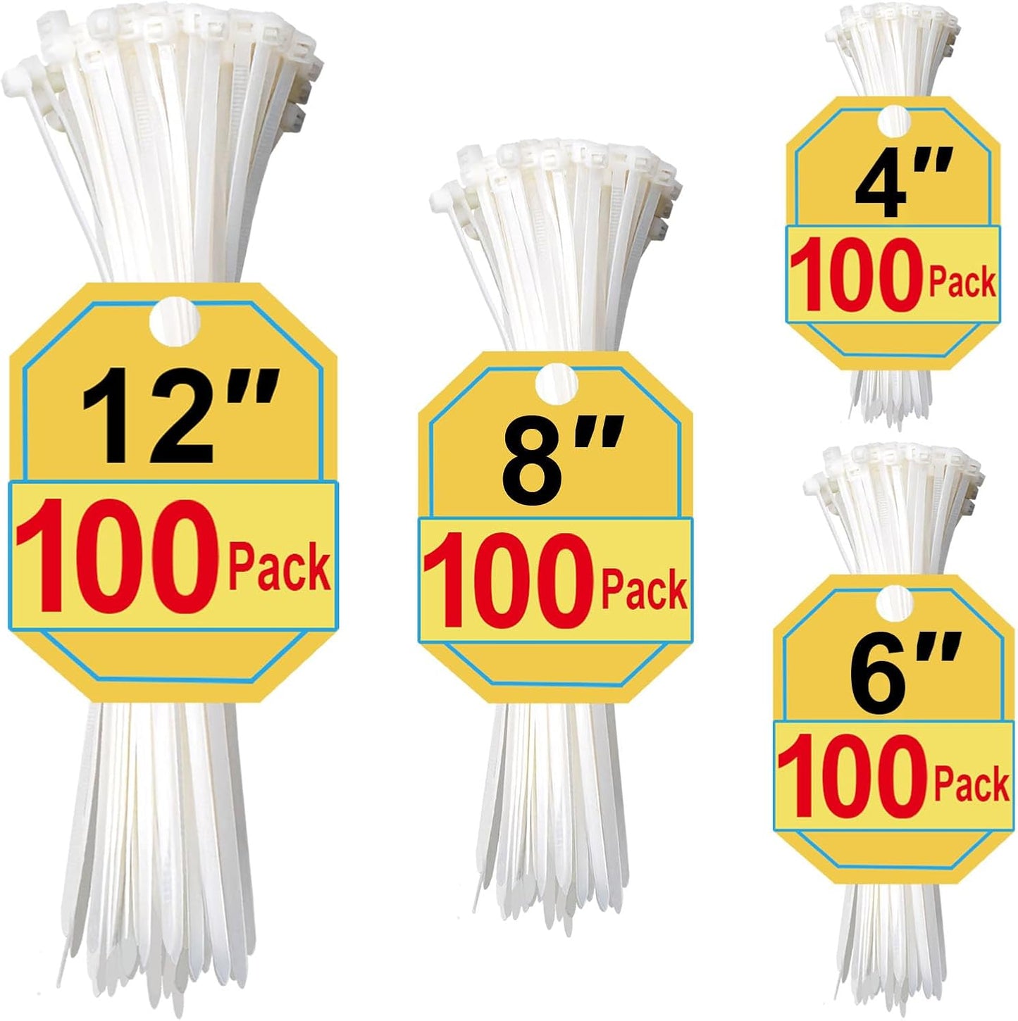 400 Pack SiKuLin Zip Ties - Versatile Cable Ties for Any Project!