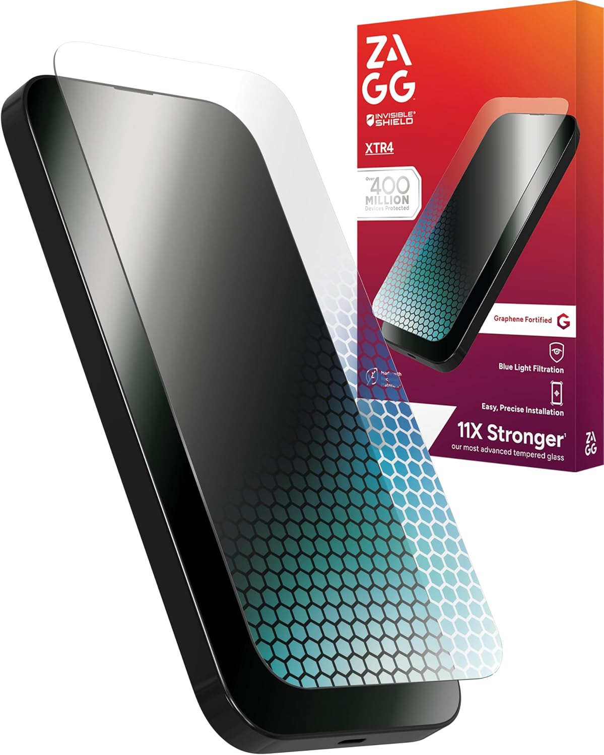 ZAGG XTR4 Screen Protector for iPhone 16 with Blue Light Filtration