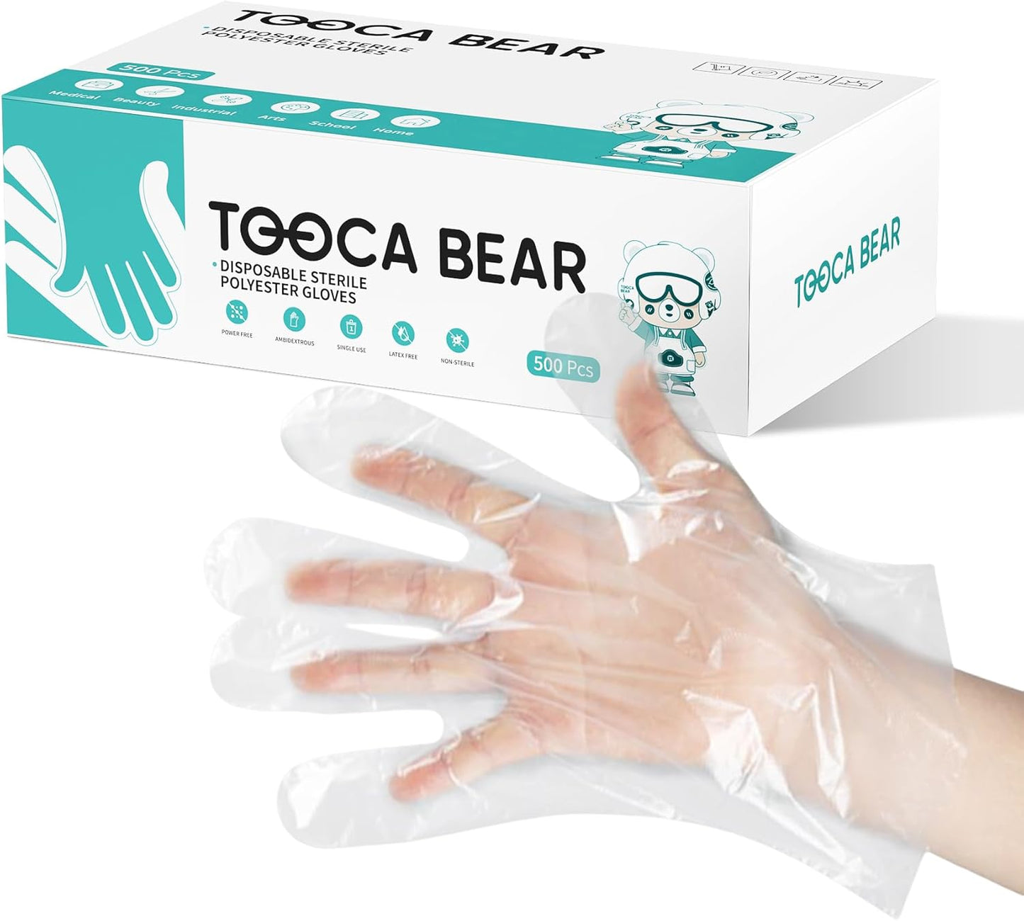 500 Pcs Latex-Free Food Prep Gloves - All-Purpose, Non-Sterile, Food Grade