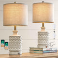 PoKat 20ft Bedroom Lamps Set of 2 - 3-Way Dimmable Touch Table Lamps