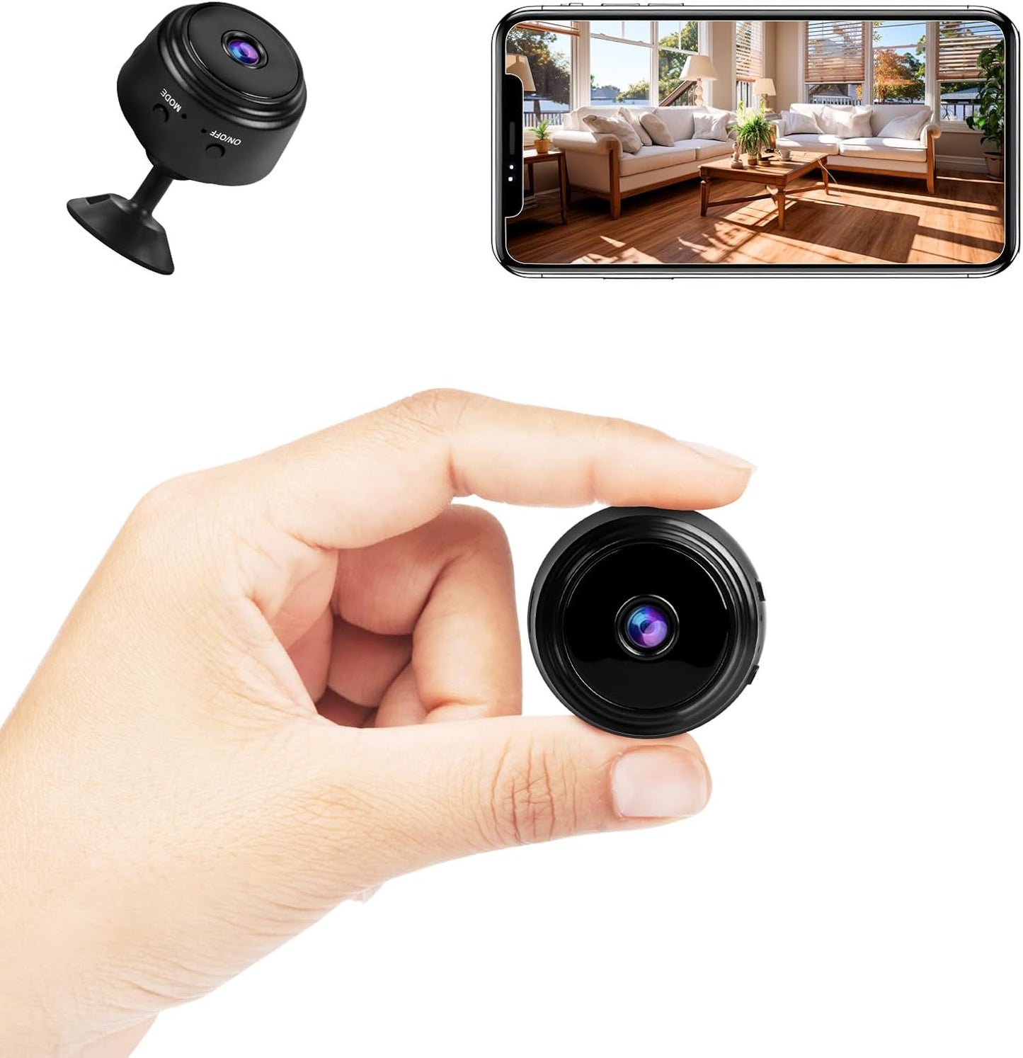 2K Mini WiFi Camera for Indoor Security with Night Vision