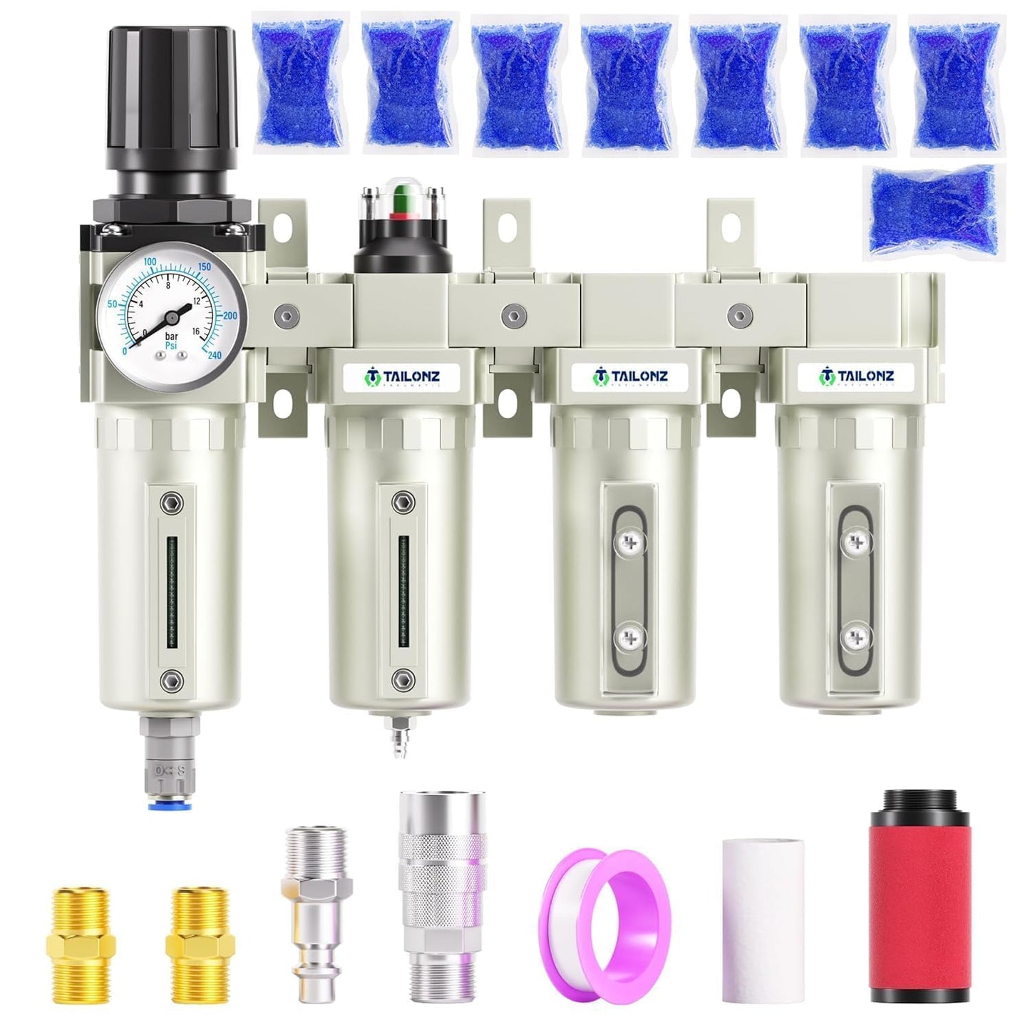 Pneumatic 4-Stage Air Drying System with Dual Desiccant Dryer
