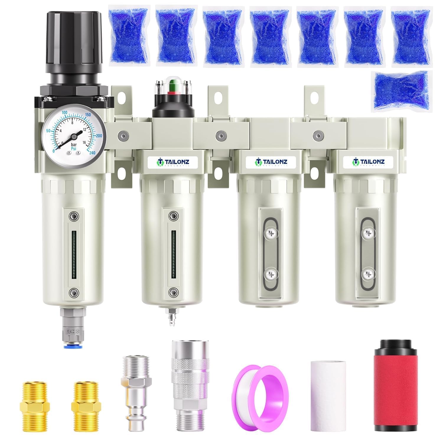 Pneumatic 4-Stage Air Drying System with Dual Desiccant Dryer