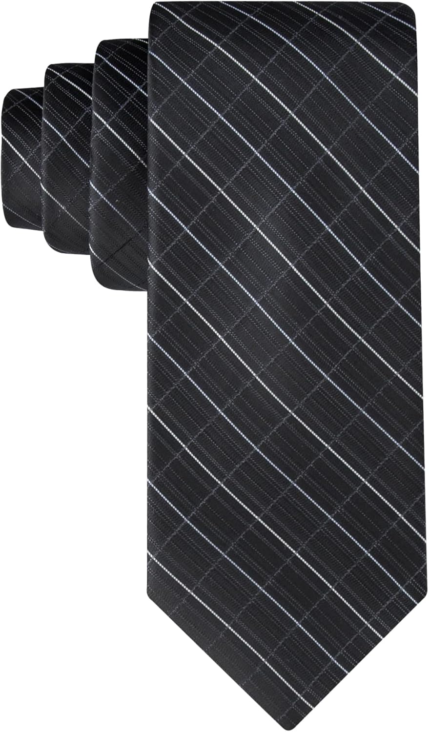 Calvin Klein Mens Black Solid and Pattern Neckties for Formal Wear