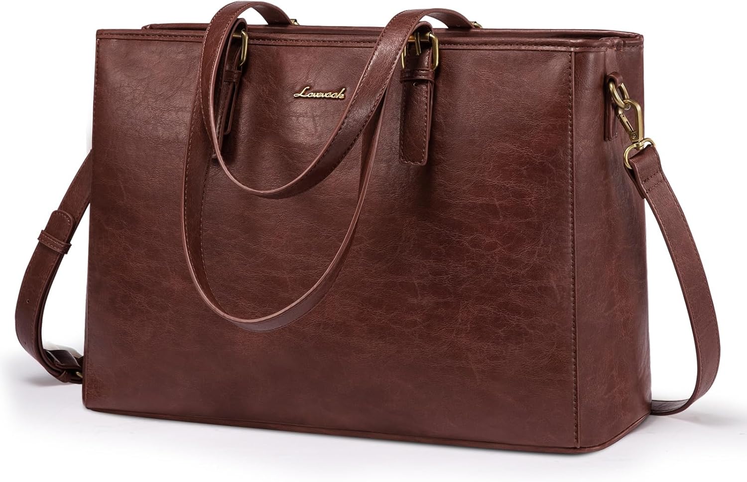 LOVEVOOK Laptop Bag for Women - Stylish Vegan Leather Briefcase