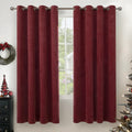 YoungsTex Burgundy Velvet Curtains 72 in Length - Thermal Insulated