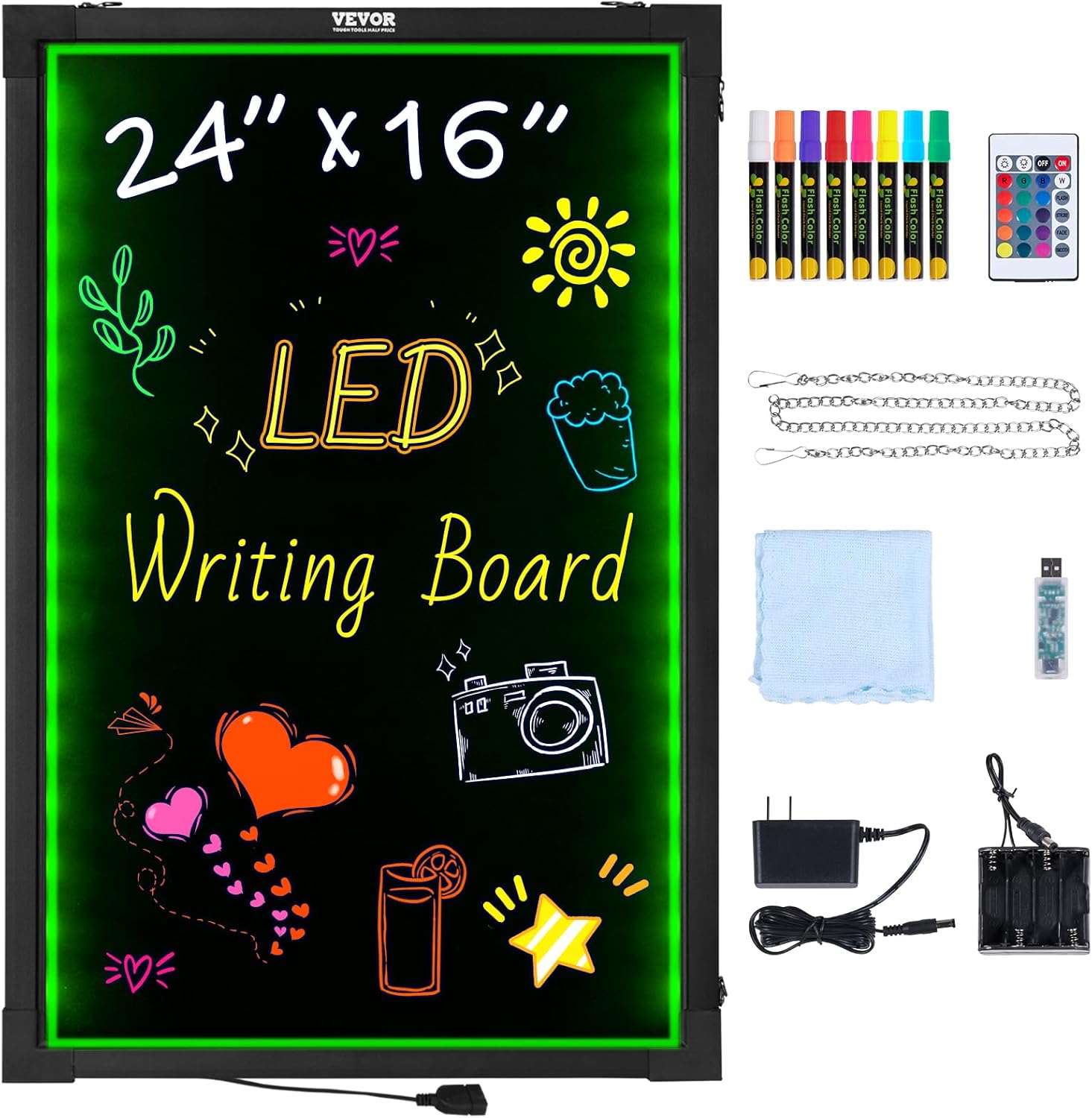 VEVOR LED Message Writing Board - Illuminated Erasable Sign