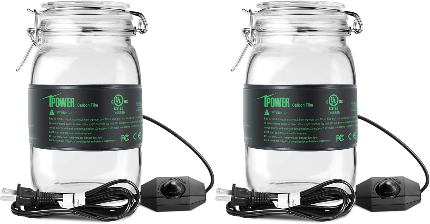 iPower 2-Pack Seedling Heat Mats - Temperature Adjustable Hydroponic Heating for Seed Starting