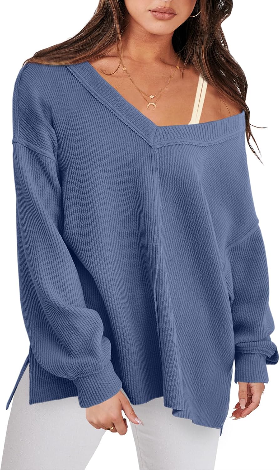 Oversized Long Sleeve Shirts for Women Off the Shoulder Style