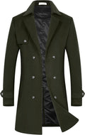 BOJIN Mens Trench Coat: Stylish Wool Blend Overcoat