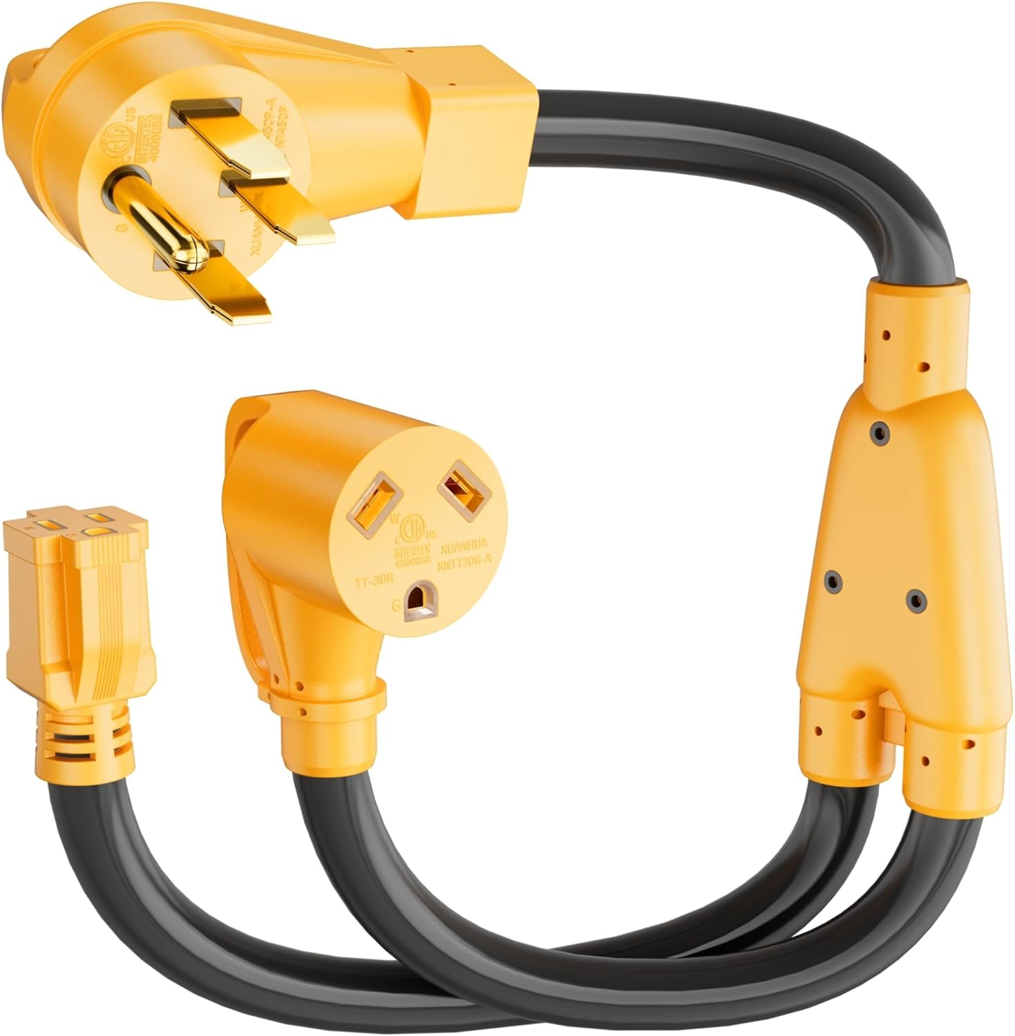 MECMO RV 50 Amp to 30 Amp and 15 Amp Y Splitter Adapter