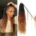 Goddess Box Braids Crochet Hair 18in 9 Packs - Natural Water Wave