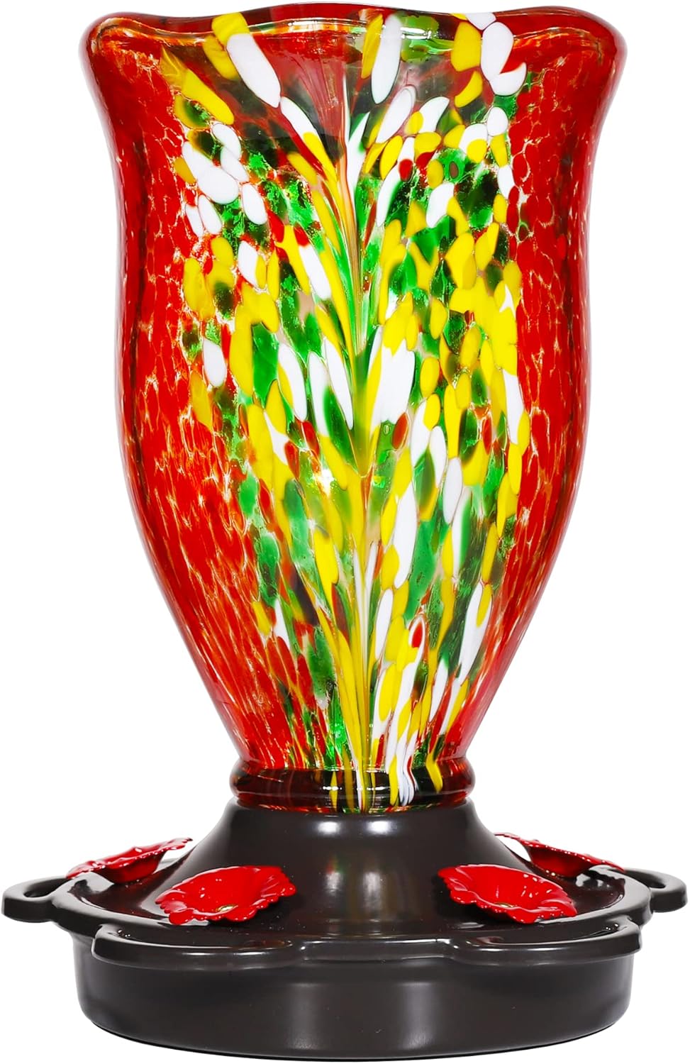 LUJII Hummingbird Feeders for Outdoors with Ant Moat & Metal Base