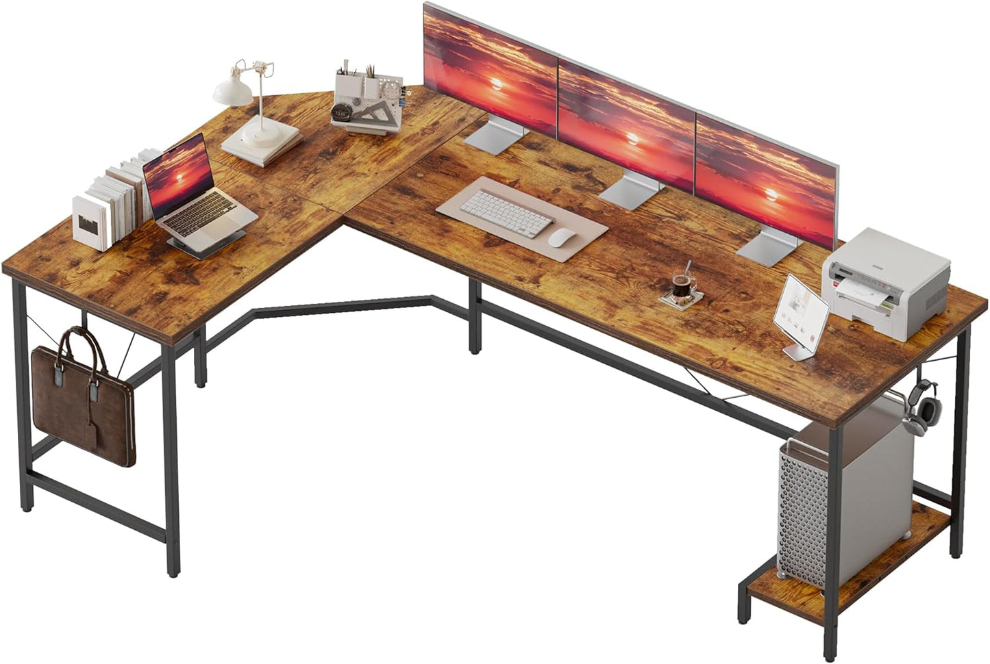 Mericonia 66in L Shaped Gaming Desk for Home Office