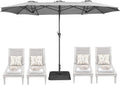 SUPERJARE 13ft Outdoor Patio Umbrella with Base Included - Large Shade